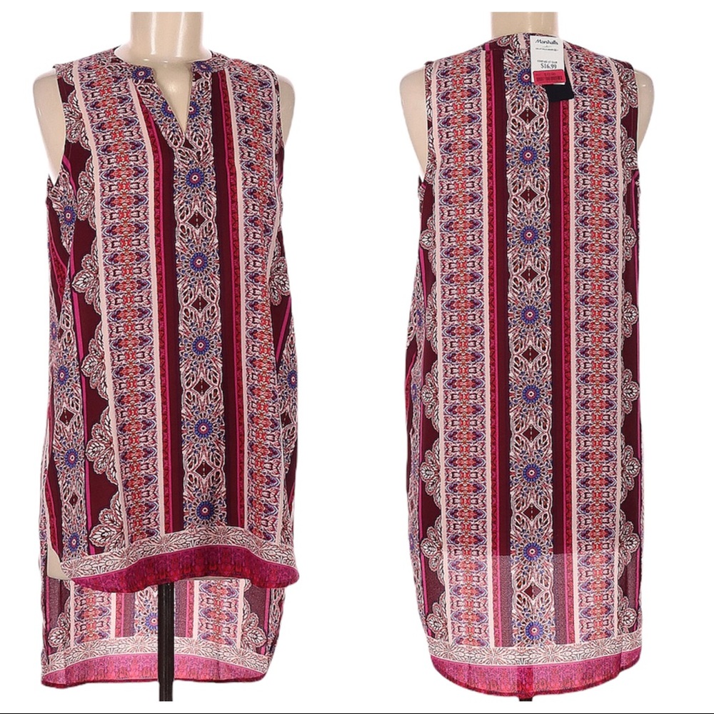 Label Rachel Roy NEW Boho V Neck Hi-Lo Tunic Tank Top Size Medium
